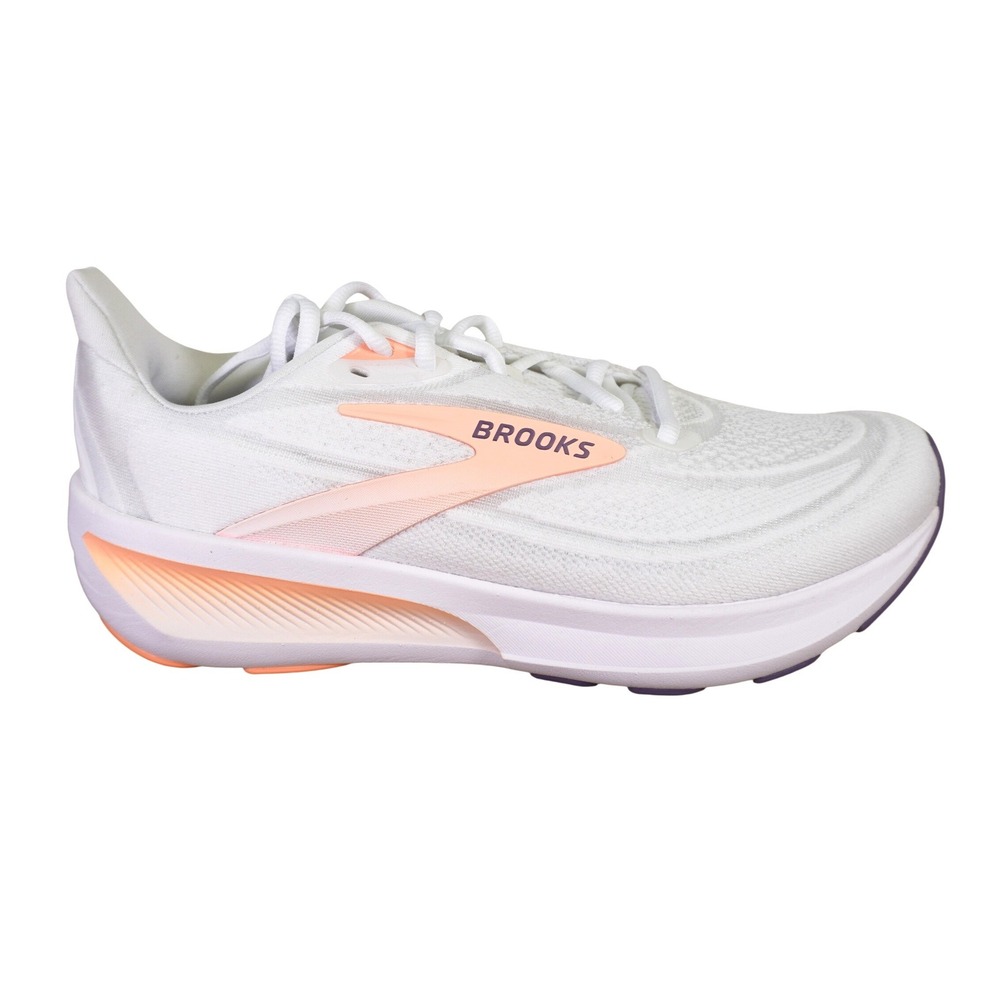Brooks Revel 9 Running Shoes Womens 8 White Cyber Peach Purple Athletic Sneakers